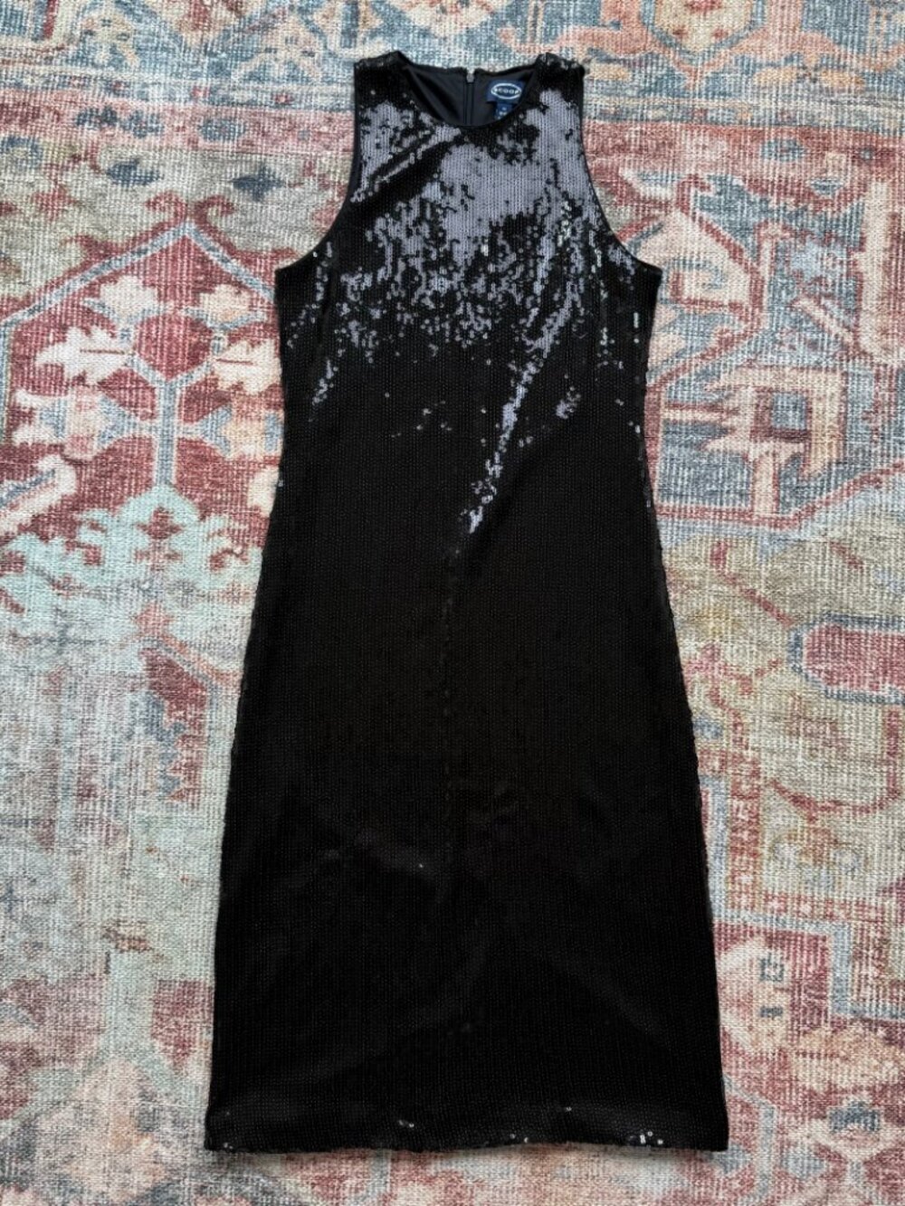 Womens Sequin Party Dress in Black Size M